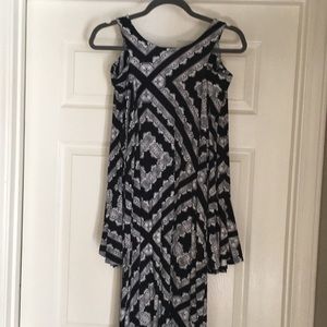 Knee length cold shoulder dress